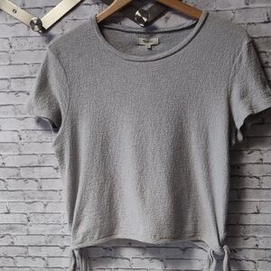 Madewell Light Gray Textured Short Sleeve Top